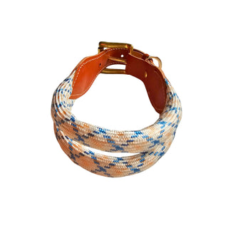 Copper and blue cord collar