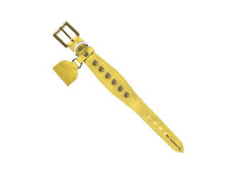 Collar Perro Extra Ancho Corazones Amarillo