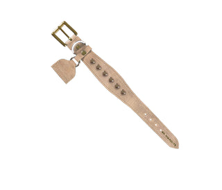 Collar Perro Extra Ancho Corazones Grabado Avestruz