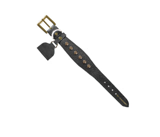 Collar Perro Extra Ancho Corazones Grabado Negro