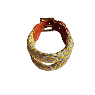 Grey and mustard cord collar