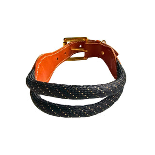 Black and gold cord collar